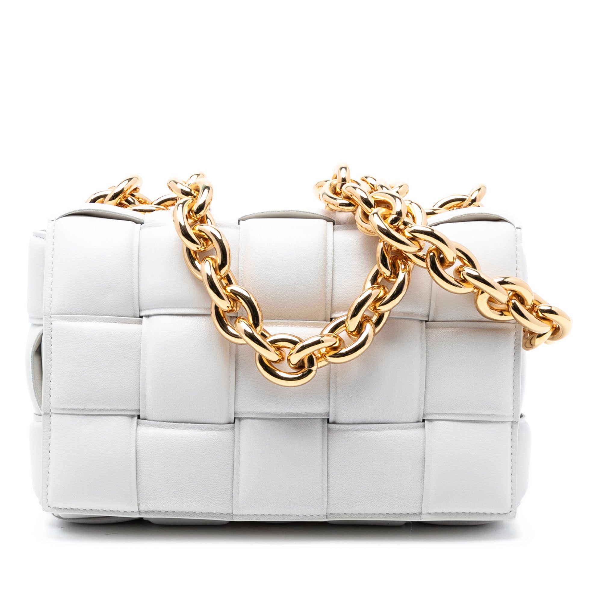 Nappa Intrecciato Padded Chain Cassette Satchel