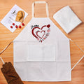 Delantal de cocina personalizado de doble capa con el nombre del niño y bolsillo Día de la Madre Regalo de Navidad para la abuela Niños