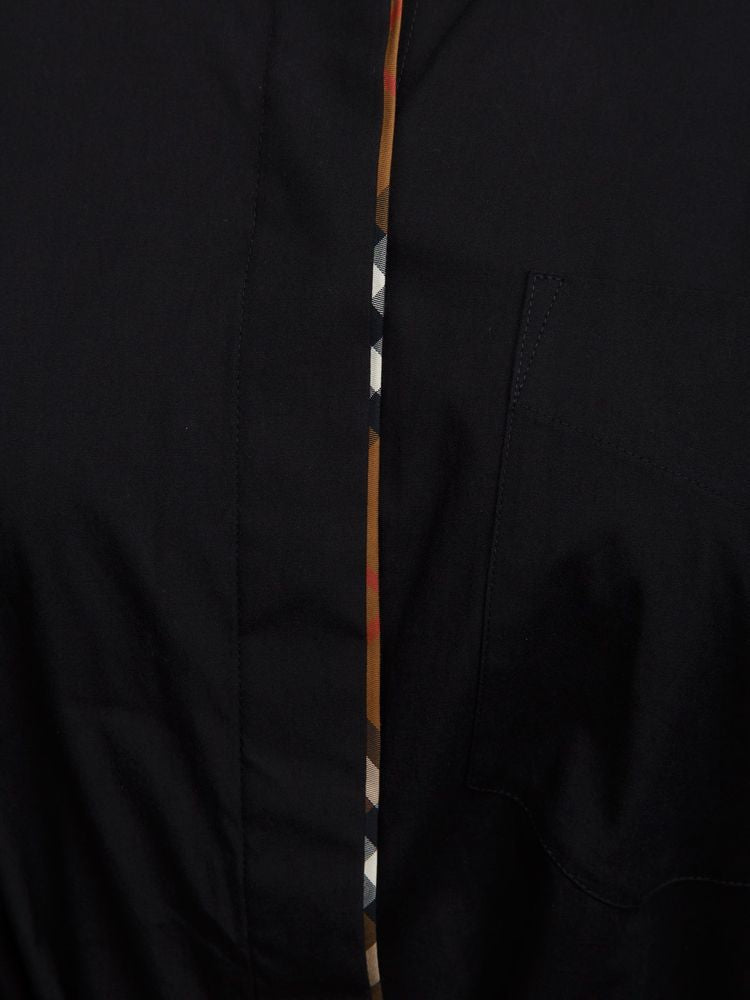 Burberry Striped Grosgrain Trim Dress — Black