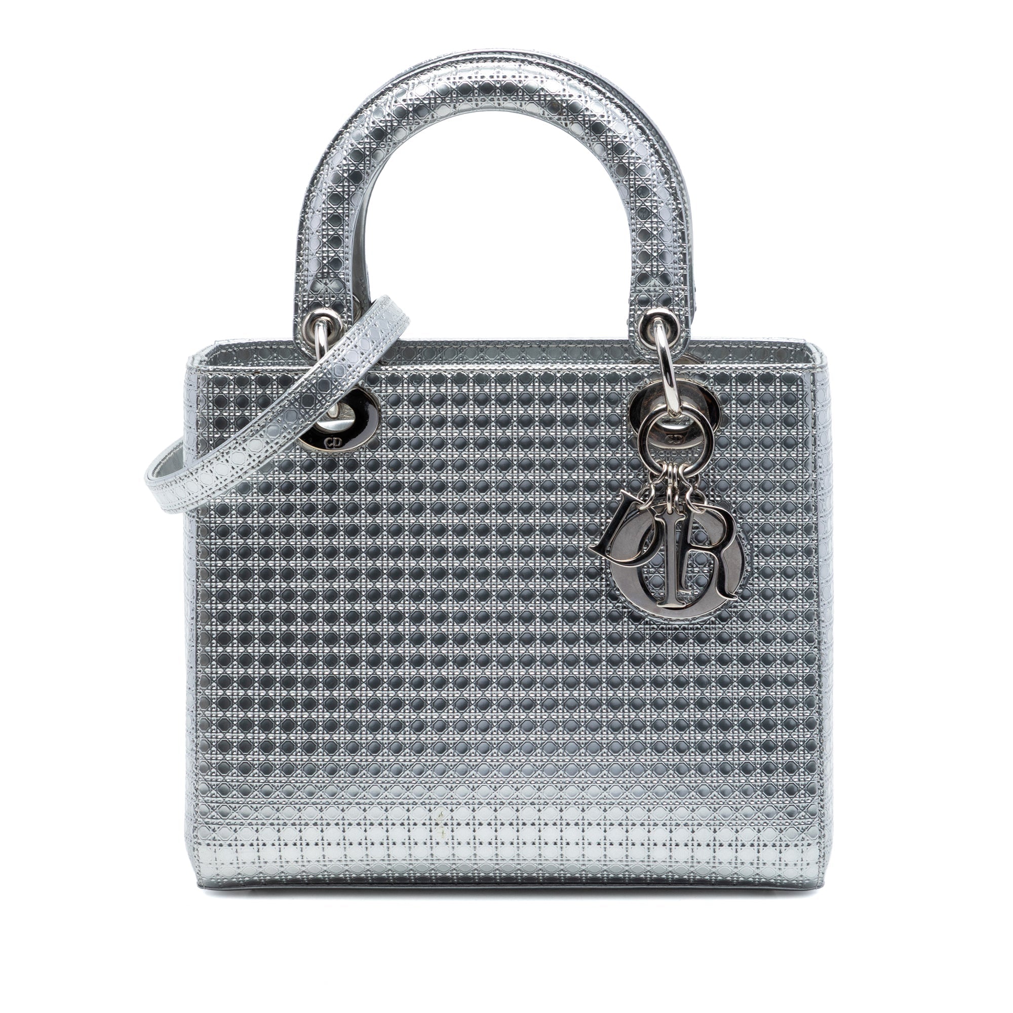 Medium Metallic Patent Microcannage Lady Dior