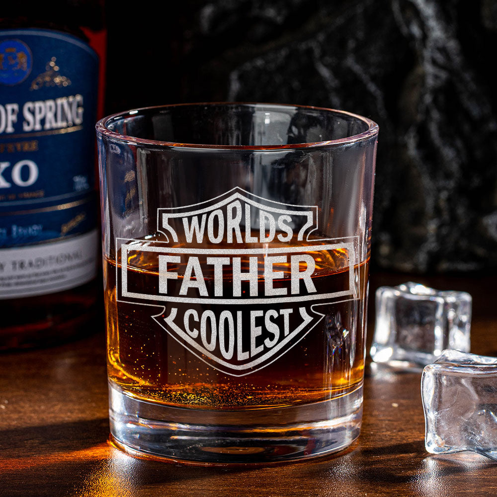 Vaso de whisky personalizado con apodo grabado y posavasos de pizarra Regalo de cumpleaños del Día del Padre para el abuelo y el padre