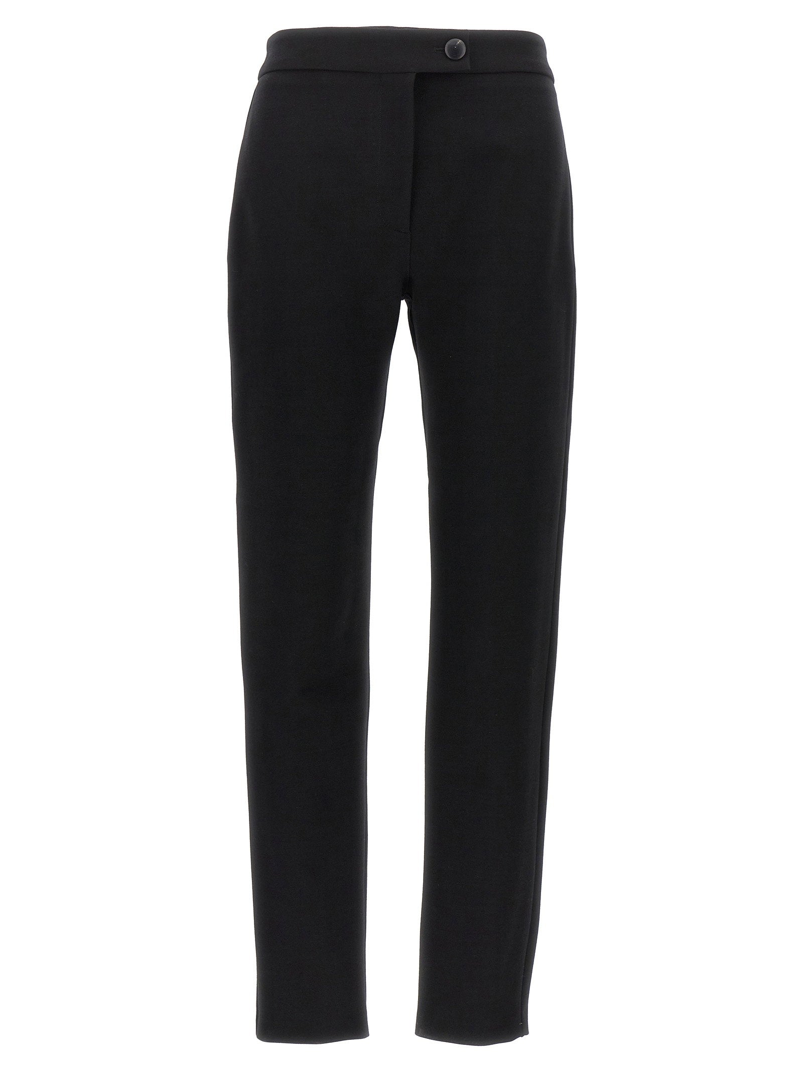 Ferragamo Stretch Wool Trousers — Black