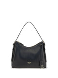 Prada Vintage-Effect Calf Leather Shoulder Bag — Black