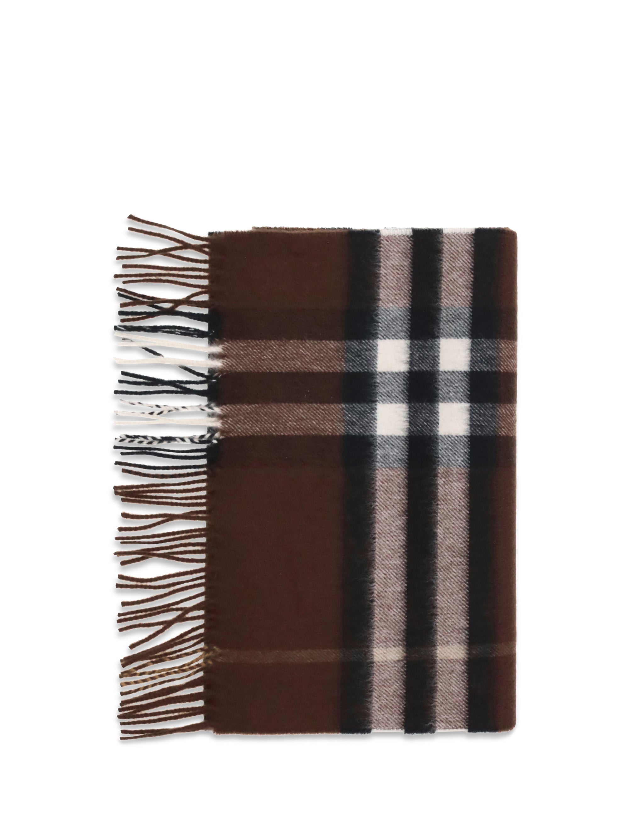 Burberry Cashmere Archive Check Scarf — Brown