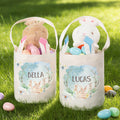 Personalizado Dreamy Conejo Flor Mariposa Lindo Conejito Orejas Cesta de Pascua con el nombre de Pascua Huevo Caza Fiesta de Regalos para Niños Niños Niñas