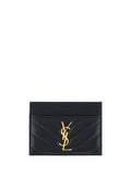 Saint Laurent Quilted Lambskin Card Case — Black