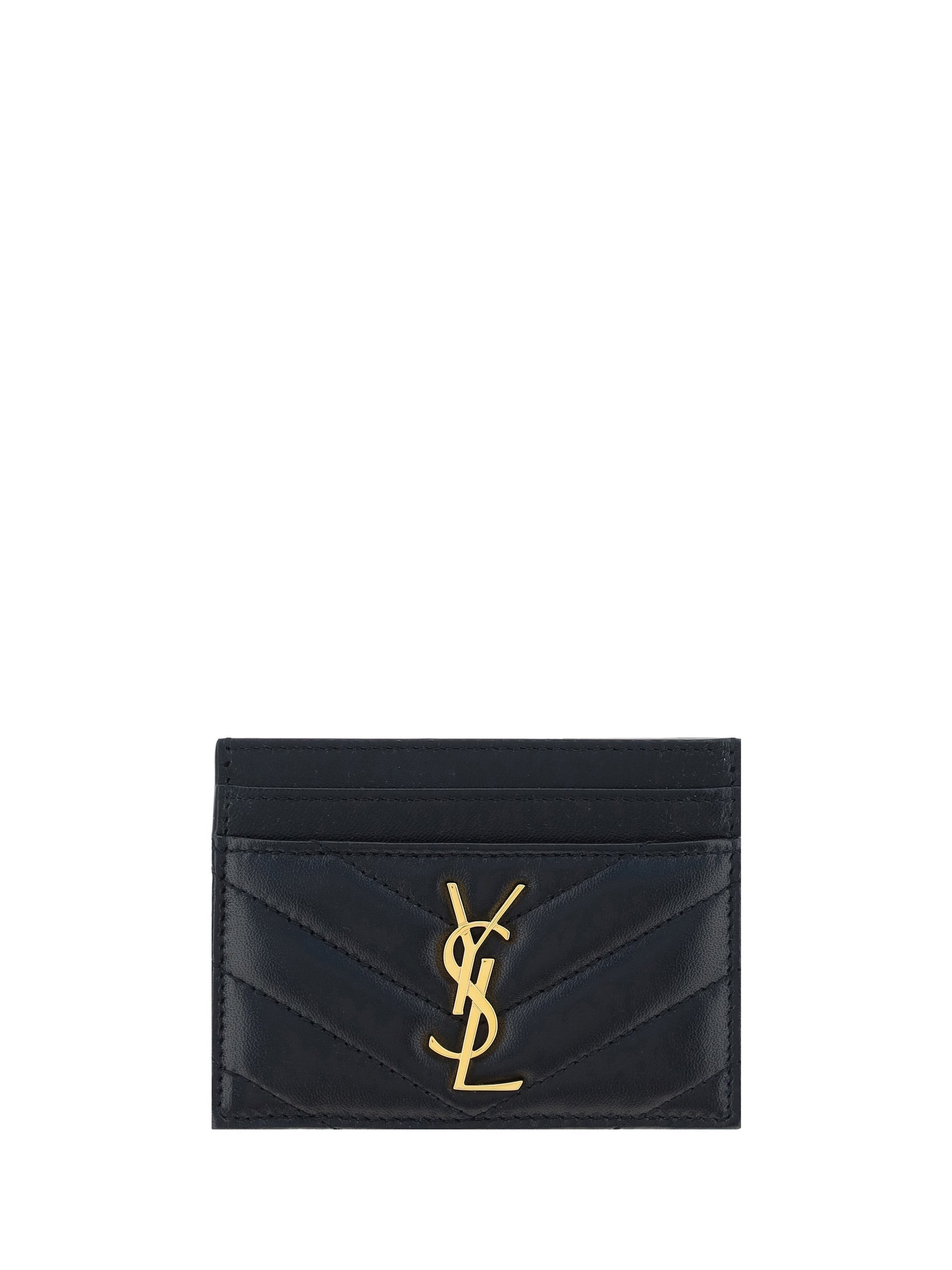 Saint Laurent Quilted Lambskin Card Case — Black