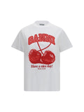 Ganni Cherry Graphic Print T-Shirt — White