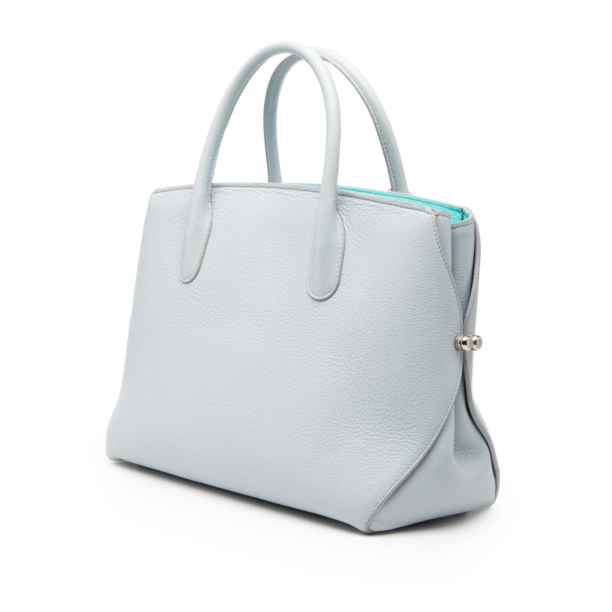 Large Supple Grained Calfskin Open Bar Tote