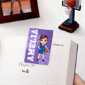 Marcapáginas magnético personalizado con el nombre y el número de un personaje de dibujos animados de baloncesto Regalo de Navidad para los amantes del baloncesto Ratones de biblioteca