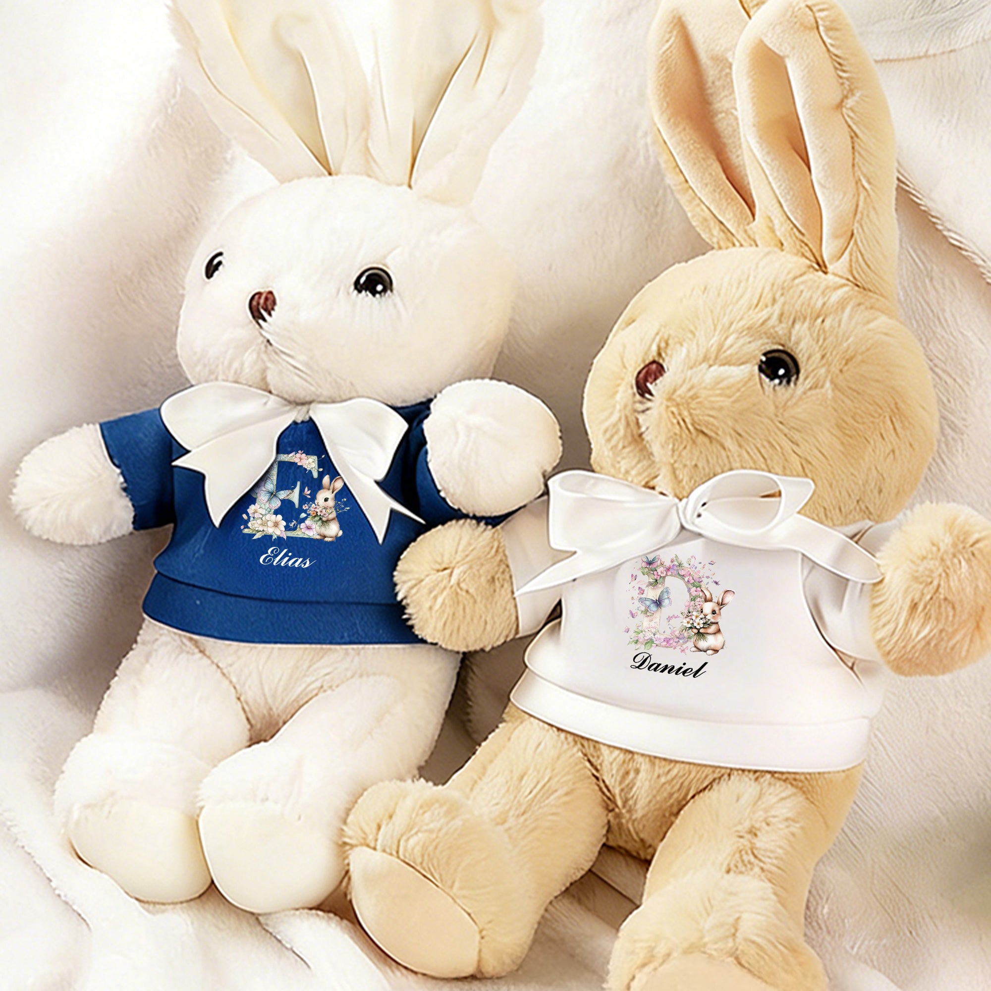 Conejo de Pascua Personalizado Muñeca Conejito Suave con Nombre Regalo de Cumpleaños de Pascua para Recién Nacidos Niños Pequeños