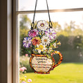 Parasol Personalizado Flor de Nacimiento del Jardín de la Abuela con Título y 1-10 Nombres Regalo del Día de la Madre para la Abuela Mamá