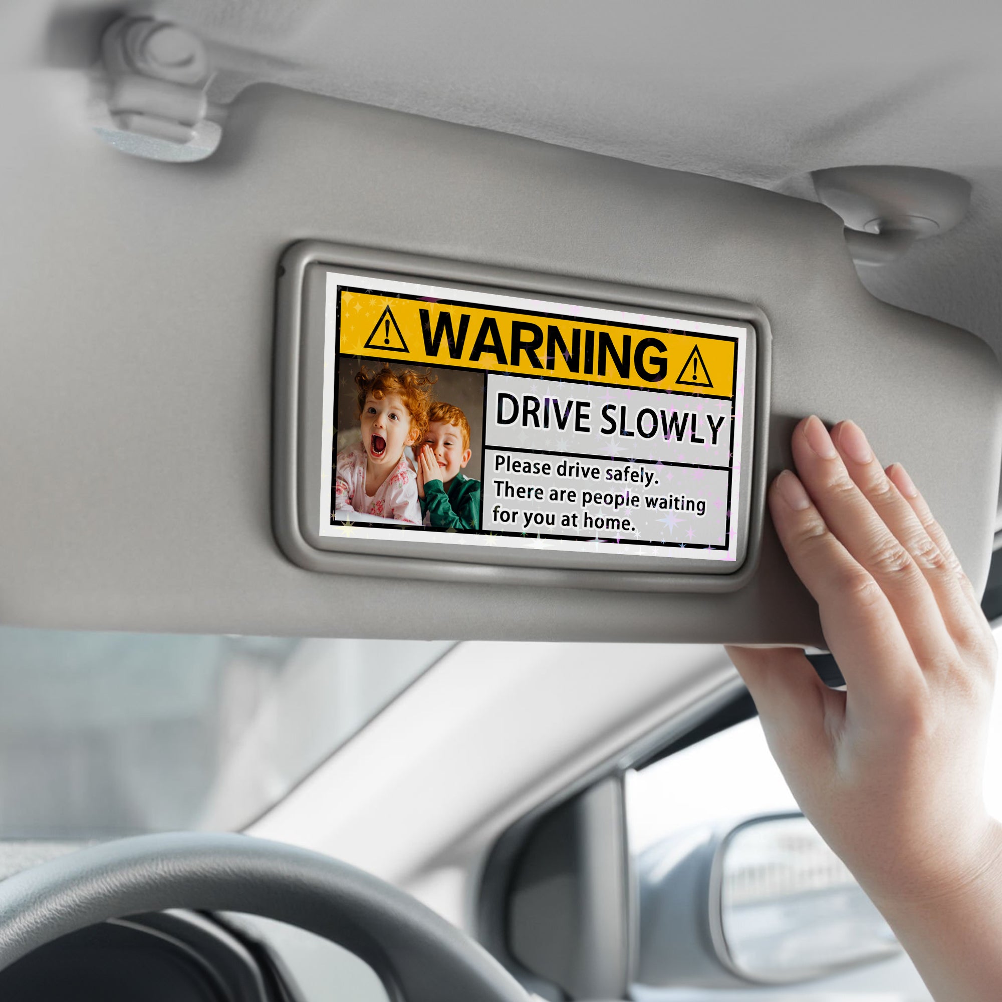 Foto personalizada Conductor Lento Adhesivo Impermeable Advertencia Decoración del Coche Accesorio Día del Padre Regalo de Cumpleaños para el Propietario del Coche