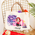 Personalizada Corazón Globo Tarta Estrella Caricatura Chica Personaje Grande Bolsa de Lona con Nombre y Edad Regalo de Cumpleaños para Ella