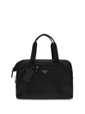 Prada Re-Nylon and Saffiano Leather Travel Bag — Black