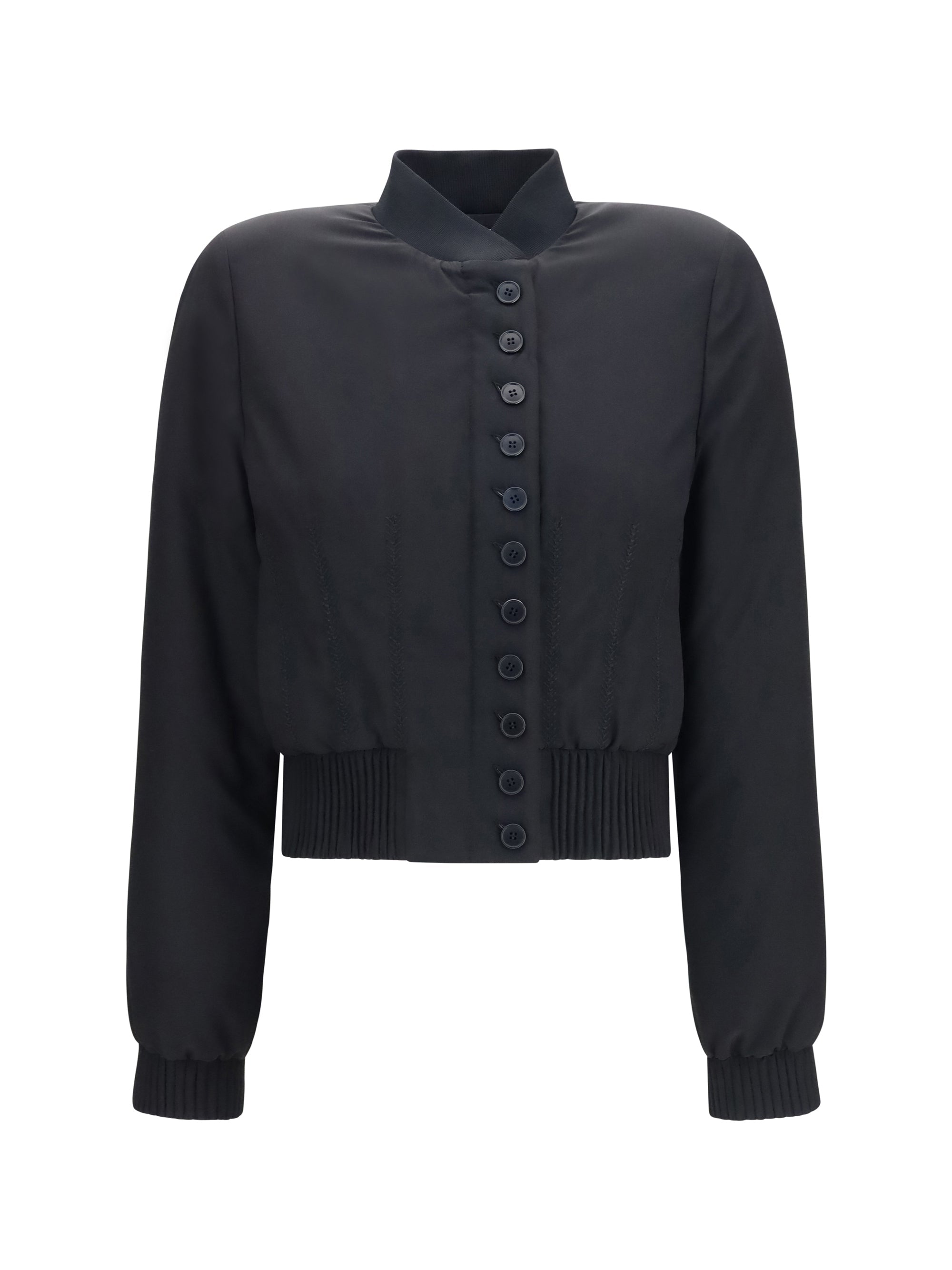 Alexander McQueen Buttoned Nylon Blend Jacket — Black