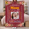 Manta personalizada I Love You Mom Photo Floral Soft Throw Blanket Home Decor Regalo del Día de la Madre para mamá
