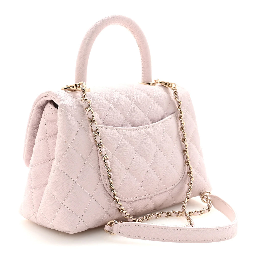 Chanel Caviar Quilted Mini Coco Handle Flap Lilas Lilac
