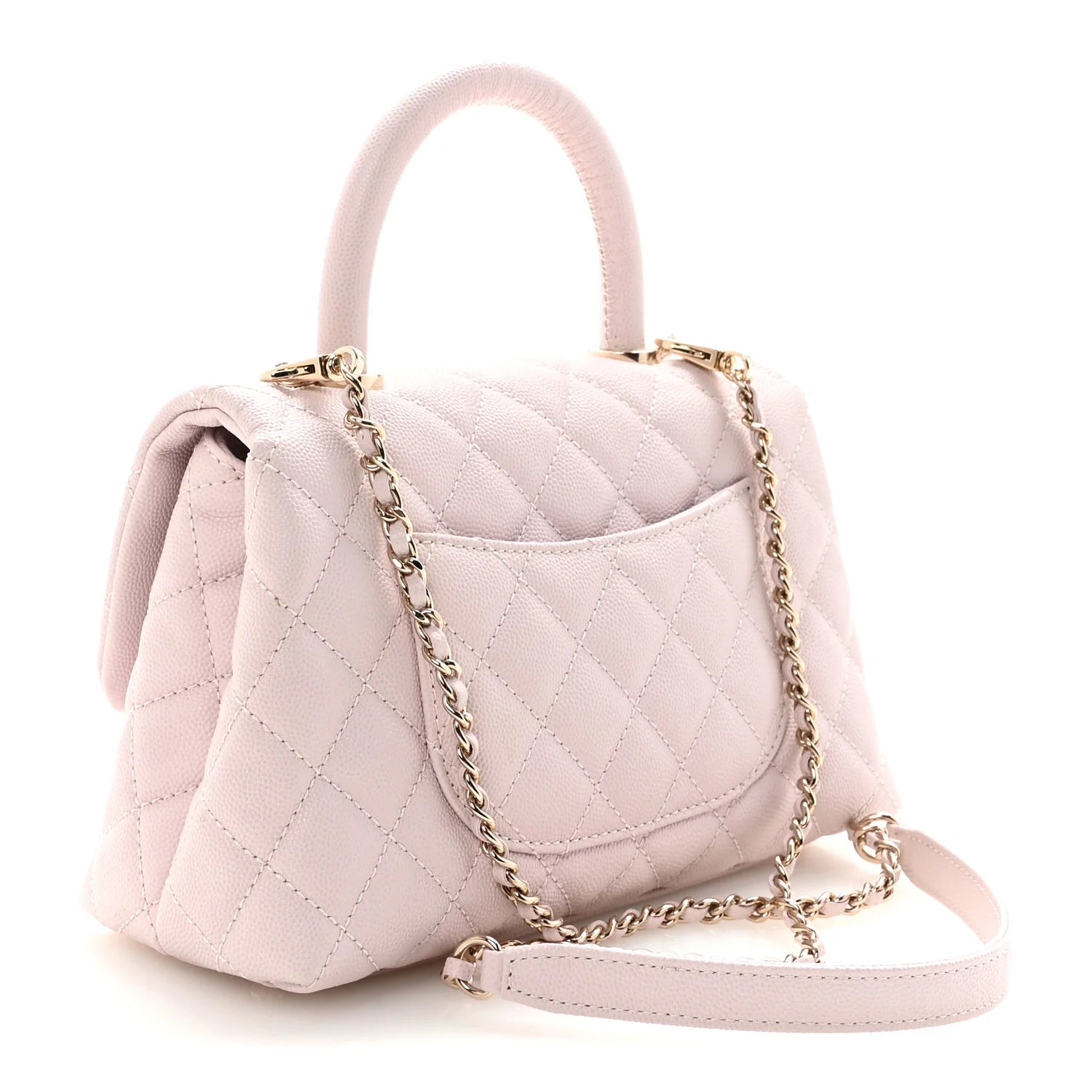Chanel Caviar Quilted Mini Coco Handle Flap Lilas Lilac