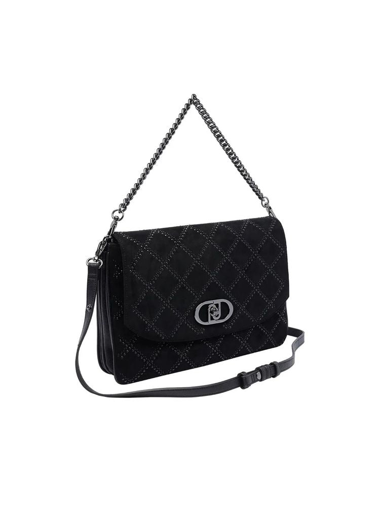 Bolso bandolera Liu Jo de poliuretano acolchado — Negro