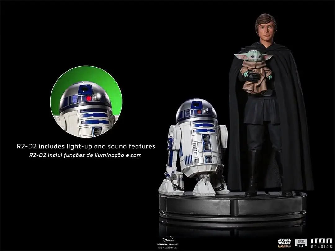 Luke Skywalker, R2-D2 and Grogu - Star Wars: The Mandalorian - Legacy Replica 1/4 - Iron Studios