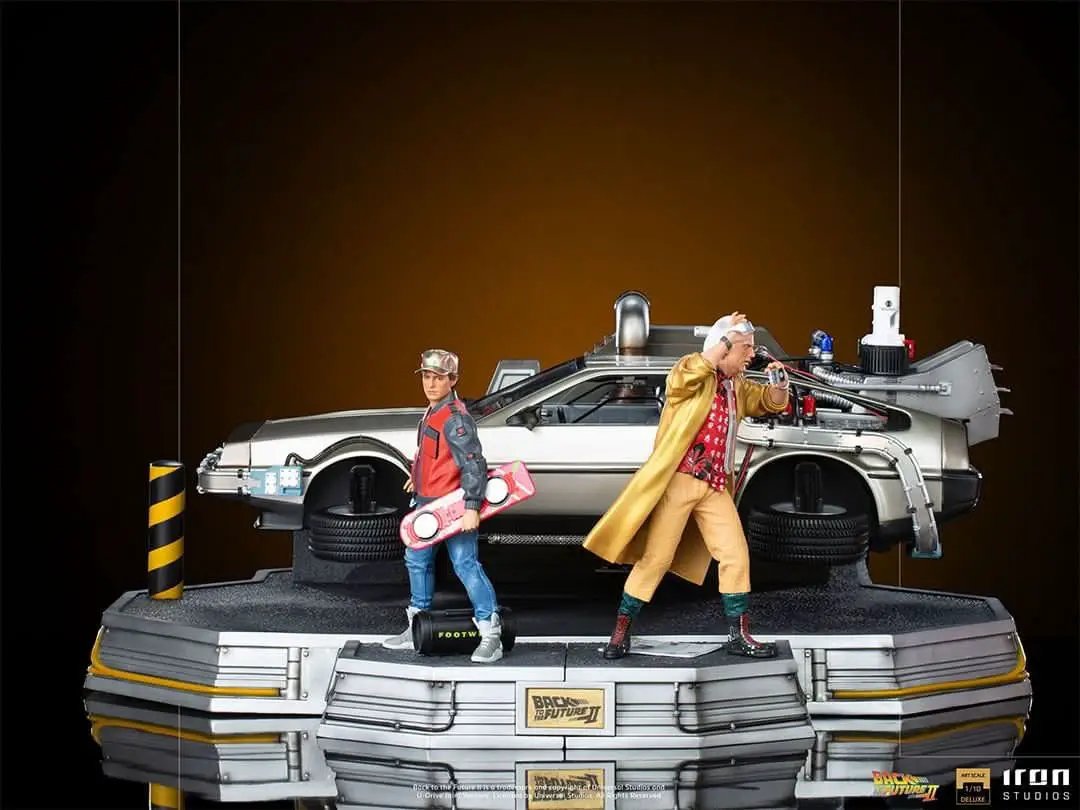 Statue Delorean Full Set Deluxe - Back to the Future II - Art Scale 1/10 - Iron Studios