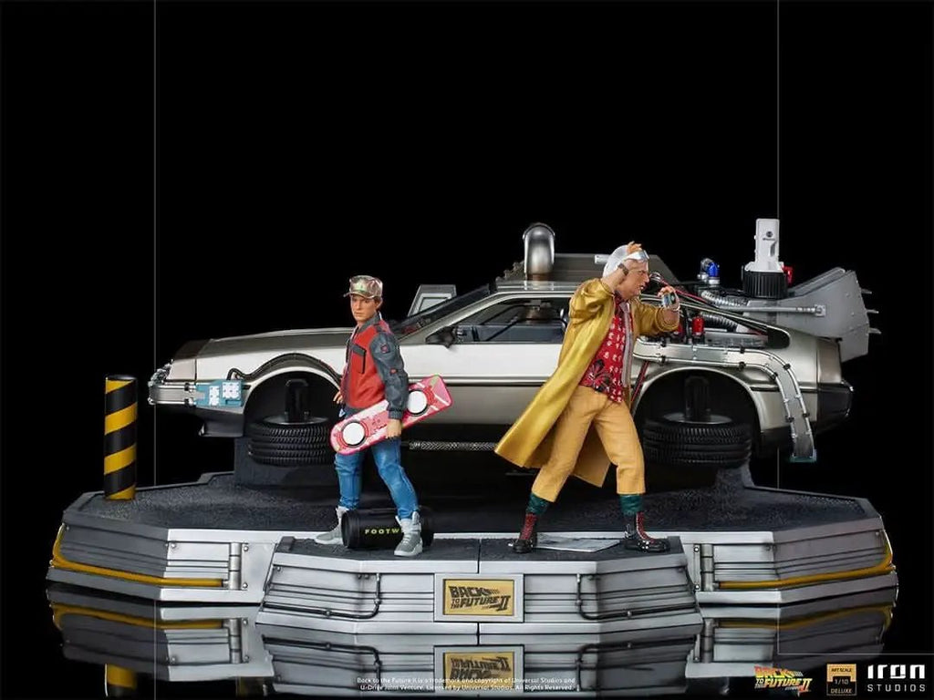 Statue Delorean Full Set Deluxe - Back to the Future II - Art Scale 1/10 - Iron Studios