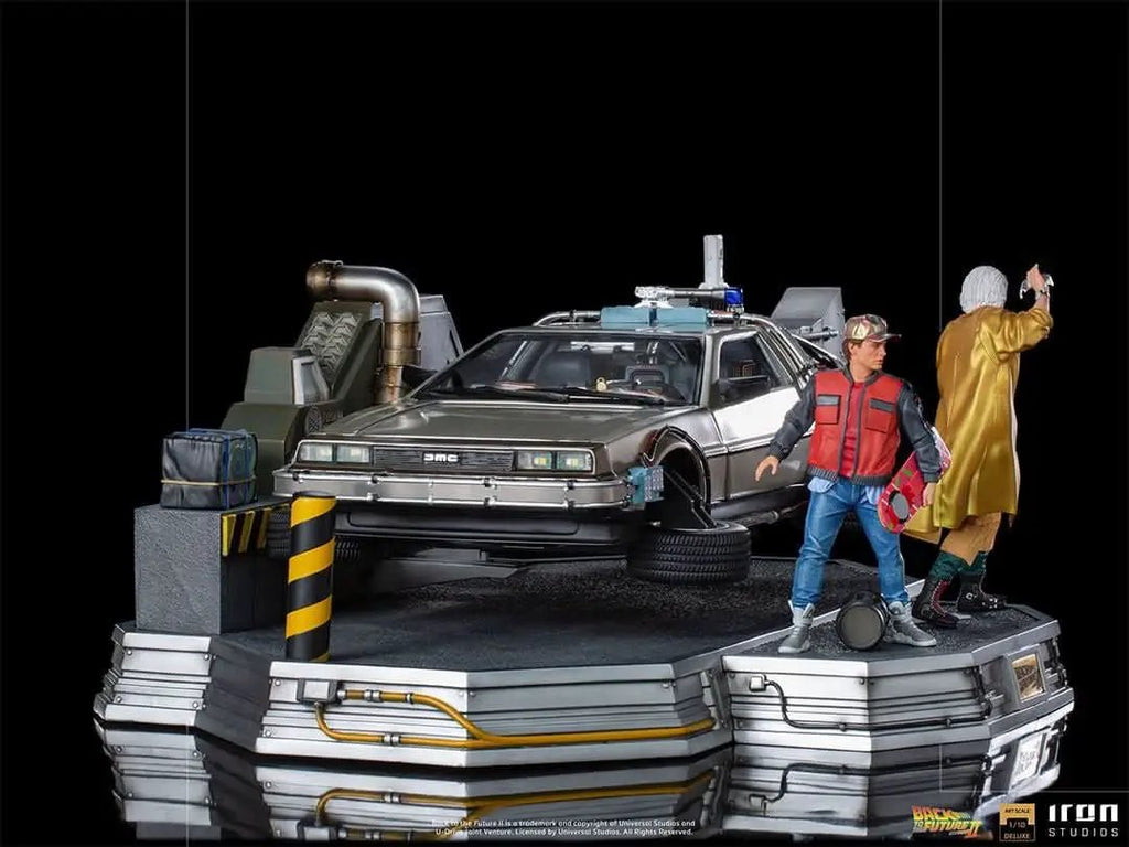 Statue Delorean Full Set Deluxe - Back to the Future II - Art Scale 1/10 - Iron Studios