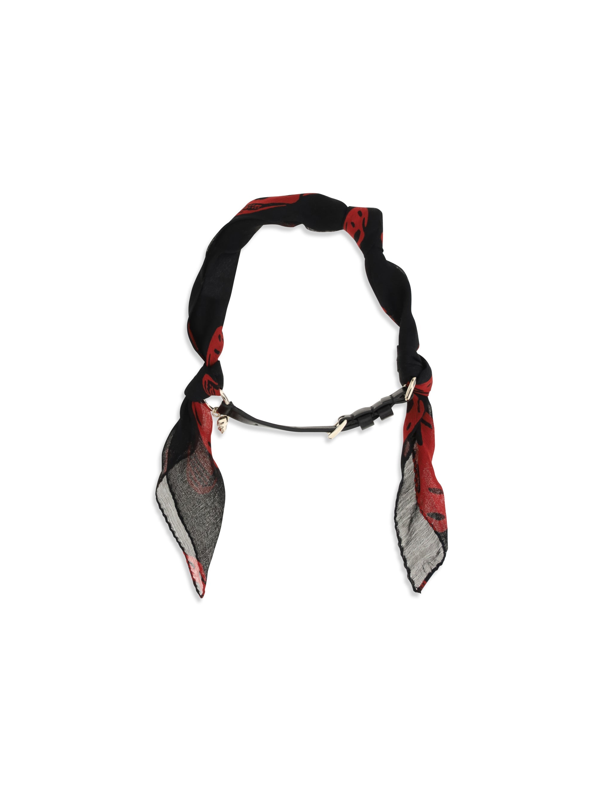 Alexander McQueen Skull Scarf Double-Wrap Bracelet — Black