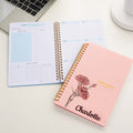 Personalizada Nacimiento Flor Planificador Semanal Espiral A5 Cuaderno con Nombre Año Nuevo Graduación Cumpleaños Regalo para Familia Amigos