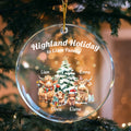 Personalizado Lindo 1-3 Niños Highland Vaca Acrílico Ornamento con Texto Decoración del Árbol del Hogar Regalo de Navidad para la familia Highland Cow Lovers