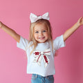 Personalizado Multicolor Pelota Deportes Coqueta Lazo 100% Algodón Camiseta con Nombre y Número Equipo Game Day Regalo para Niñas Mujeres Amantes de los Deportes