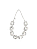Self-Portrait Crystal-Embellished Necklace — Silver