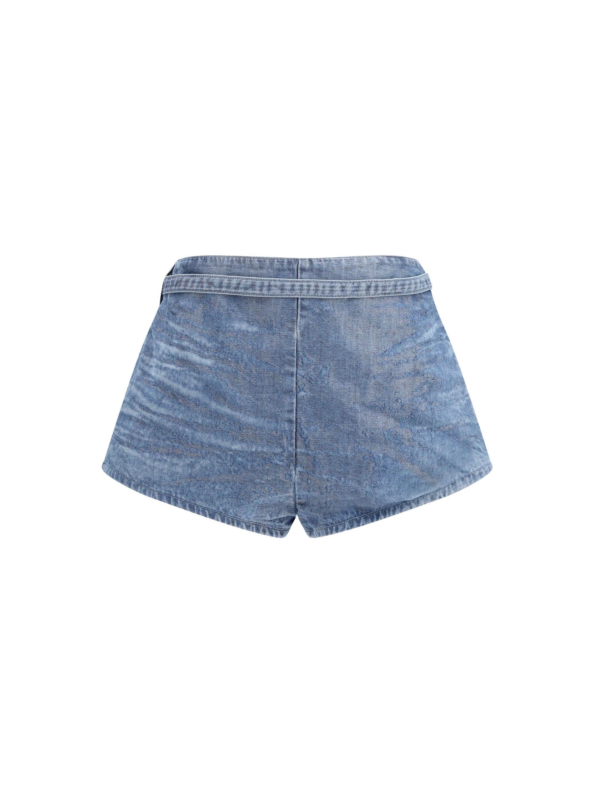 Diesel Distressed Denim Denim Shorts — Blue