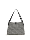 Balmain Logo-Jacquard Shoulder Bag — Gray