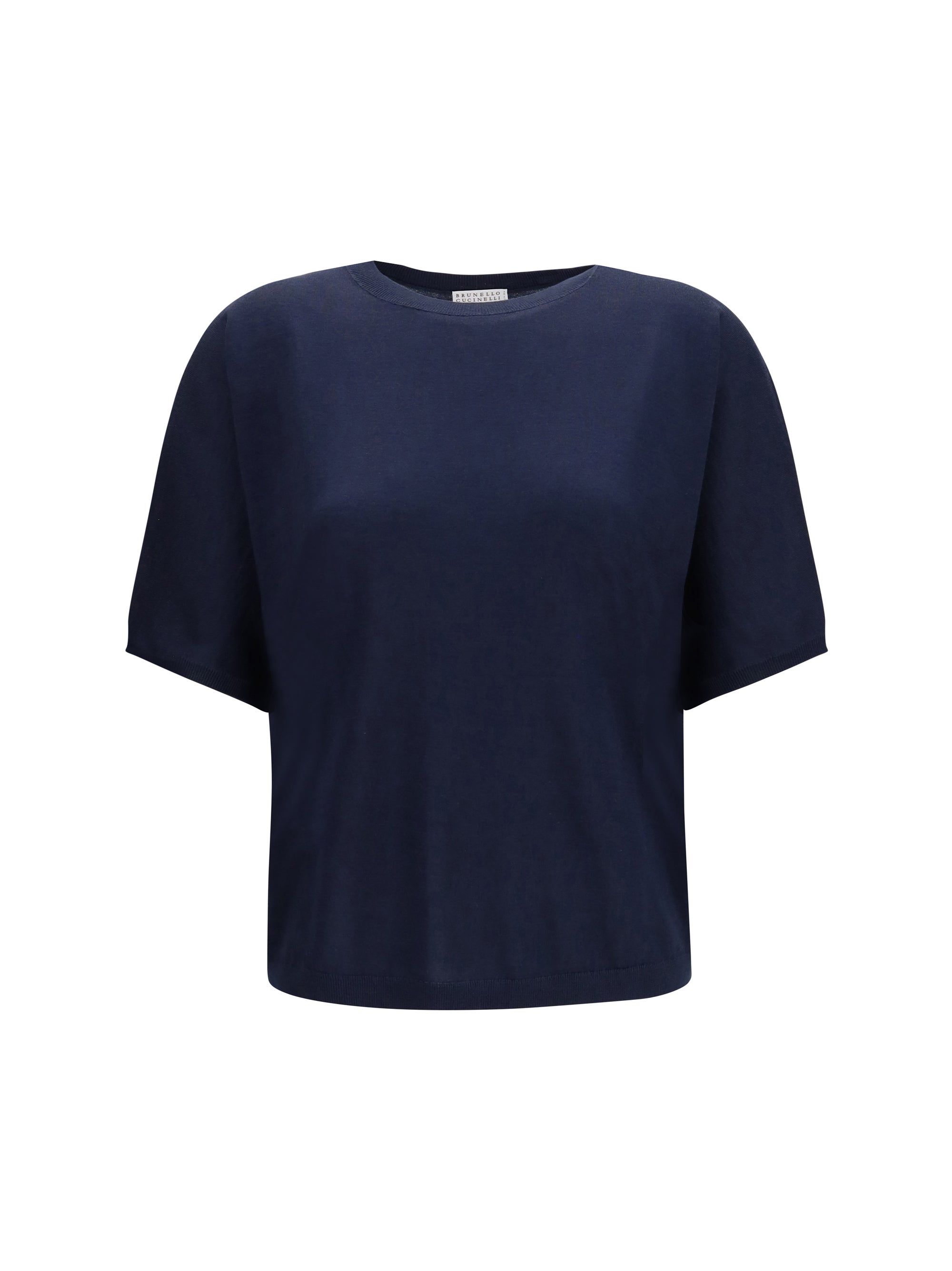 Brunello Cucinelli Cashmere and Silk Blend Sweater — Navy