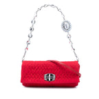 Matelasse Nylon Crystal Chain Satchel