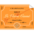 La Verre Champagne Bottle Single Self Adhesive Label - License and Royalty Free for Film Use By Prop Money Inc.