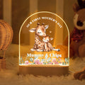 Lámpara de noche LED personalizada con nombre y base de madera para el Día de la Madre, regalo de Navidad para la madre y el niño