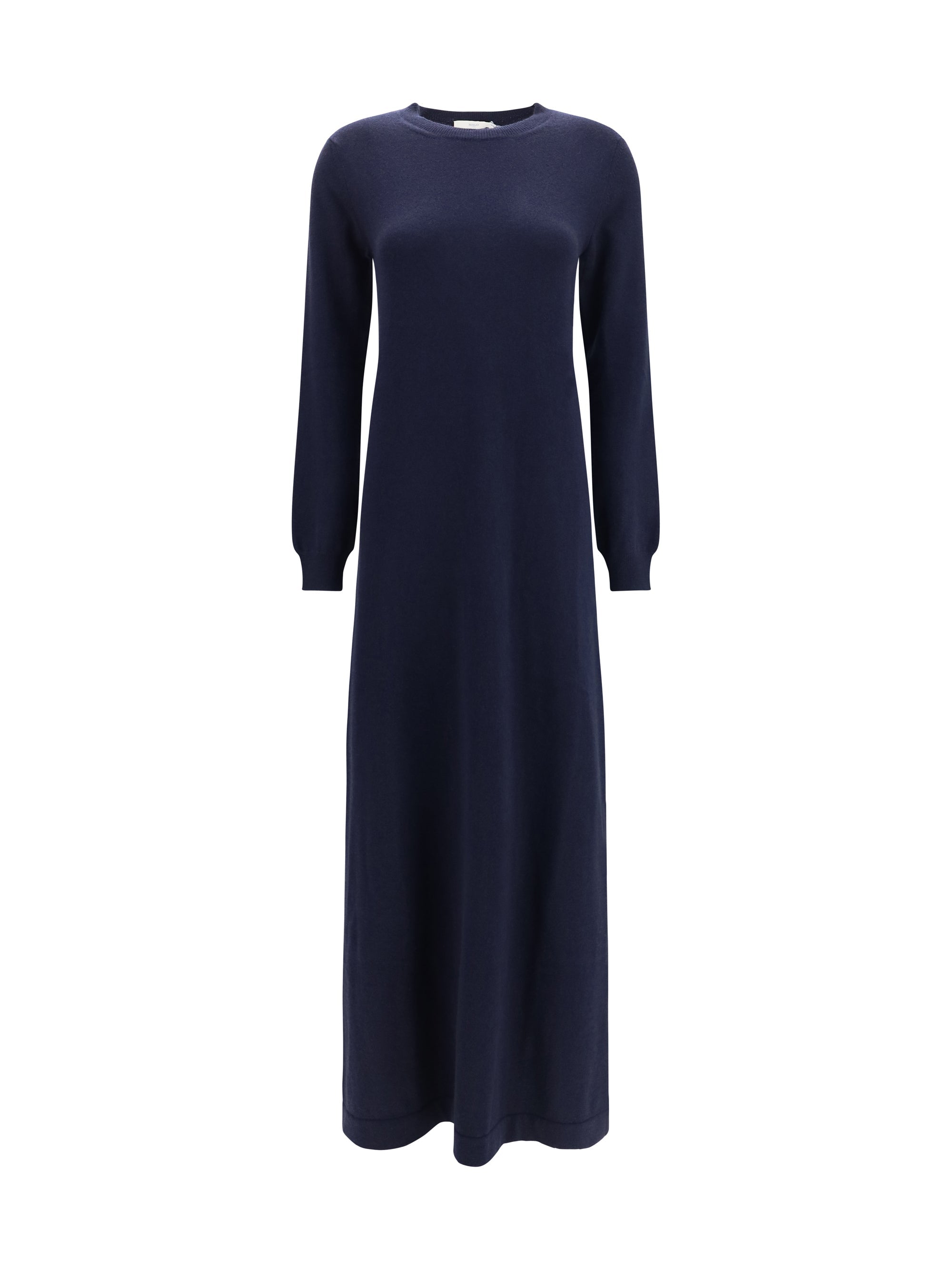 Malo Cashmere Crewneck Dress — Navy