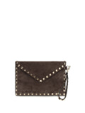 Valentino Garavani Rockstud Clutch — Brown