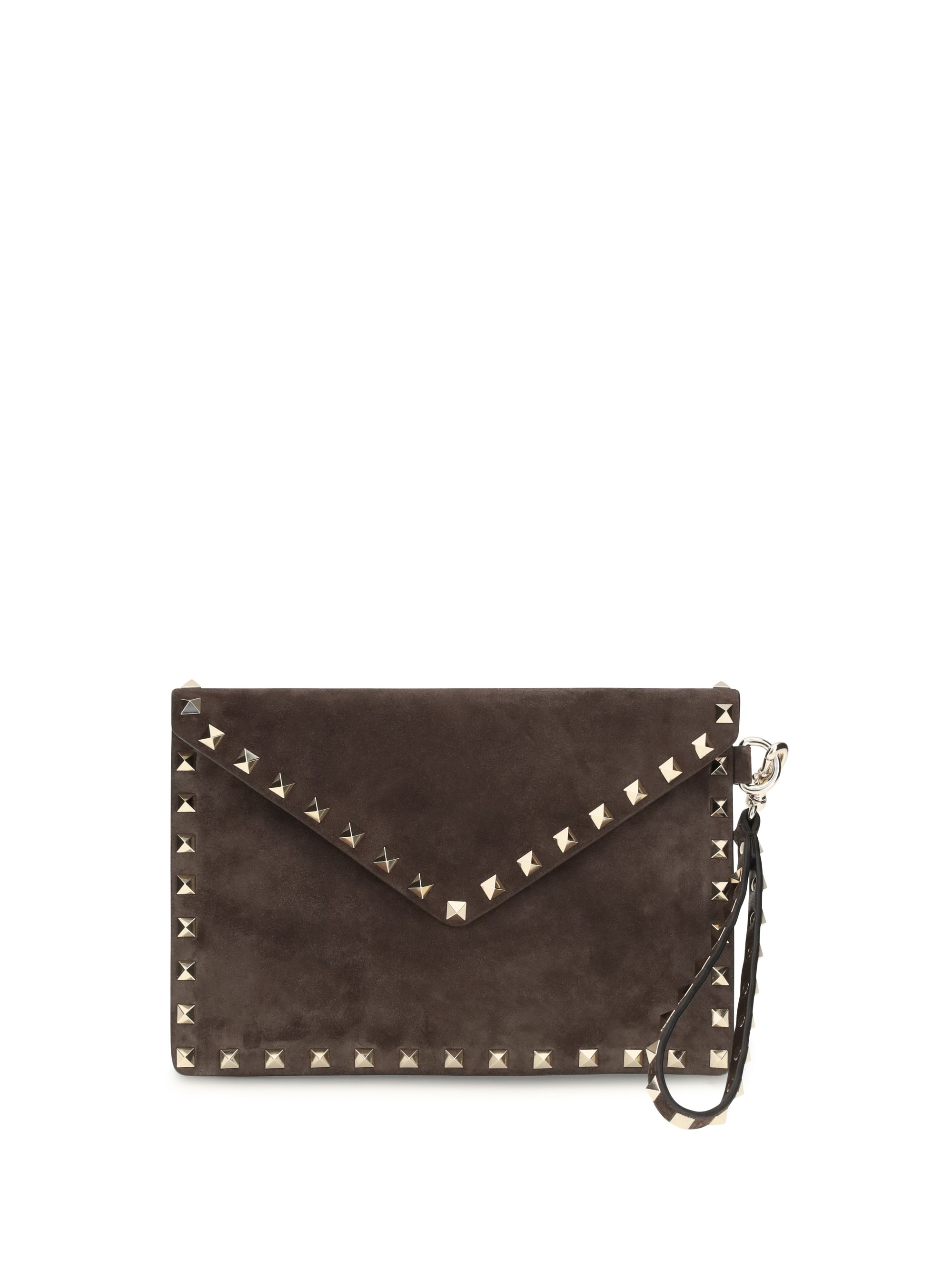 Valentino Garavani Rockstud Clutch — Brown