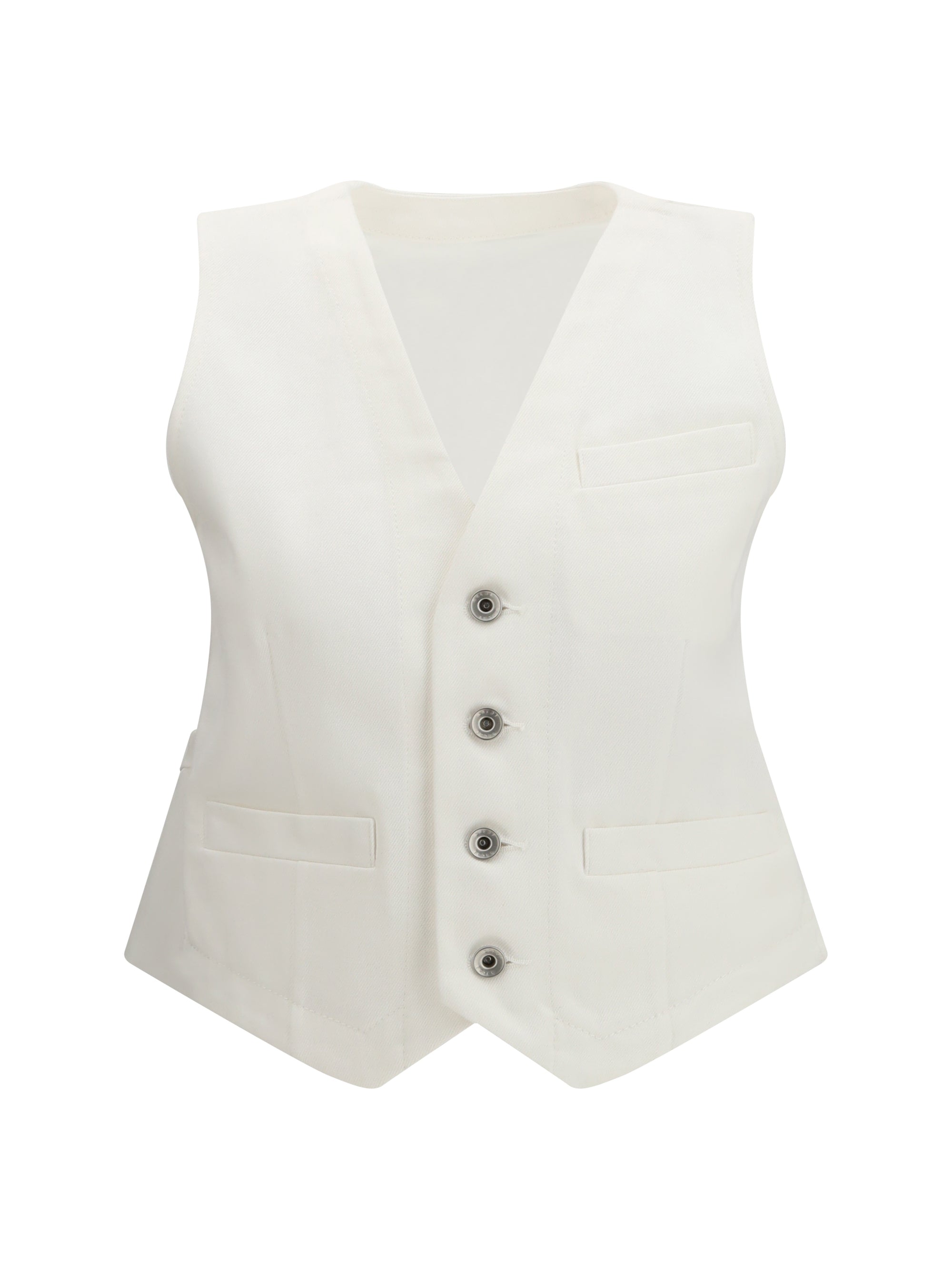 Sacai Cotton Denim Vest — White