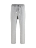 Brioni Mélange Cotton Joggers — Gray