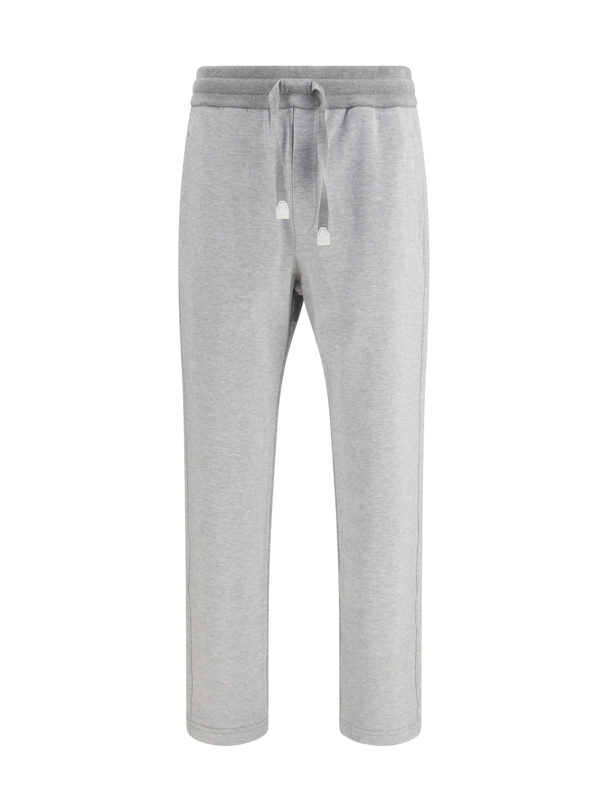 Brioni Mélange Cotton Joggers — Gray