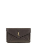 Saint Laurent Busta Pouch Wallet — Brown