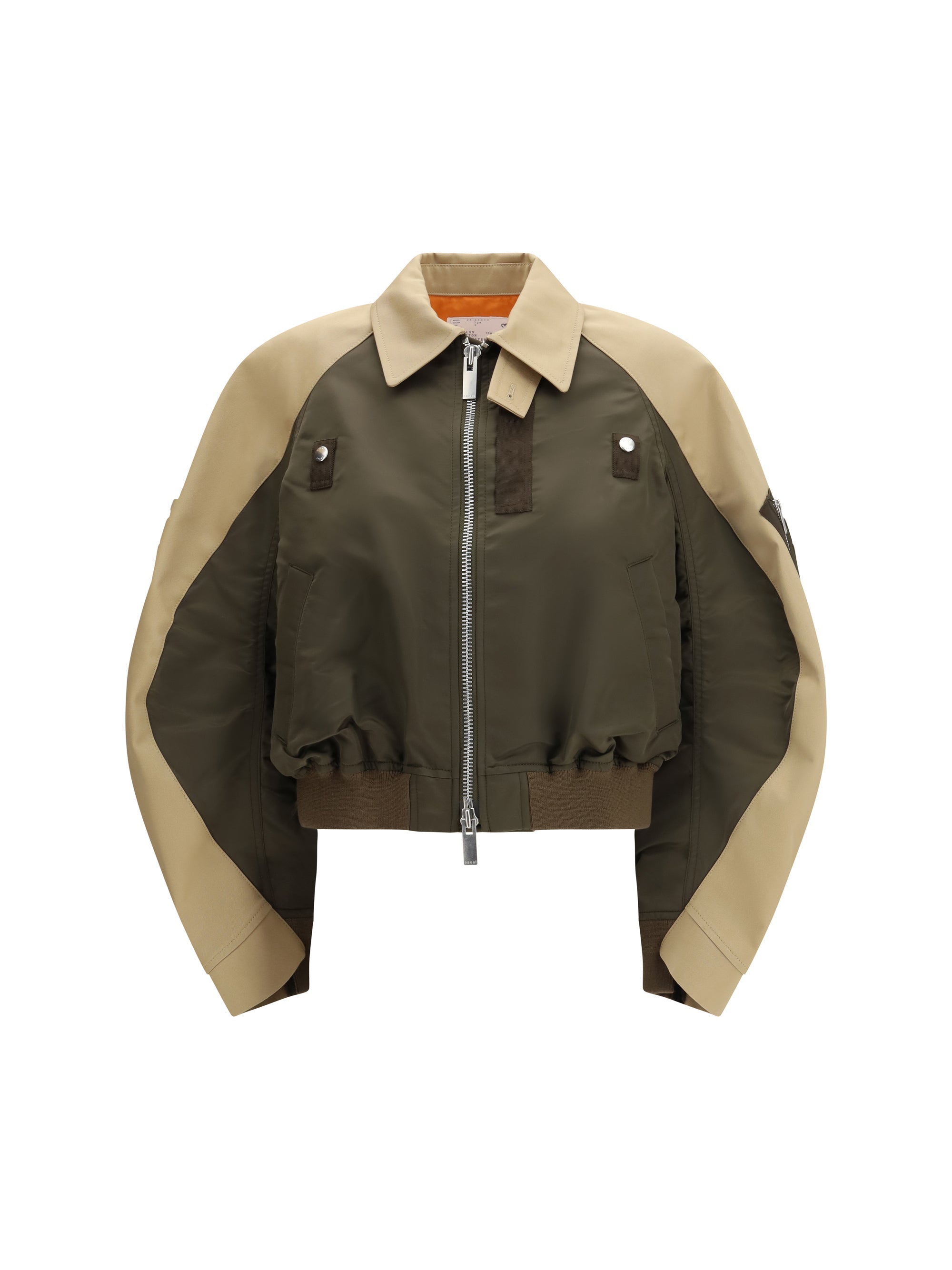 Sacai Cotton and Nylon Bomber Jacket — Beige