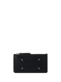 Maison Margiela Four-Stitch Grained Calf Card Case — Black