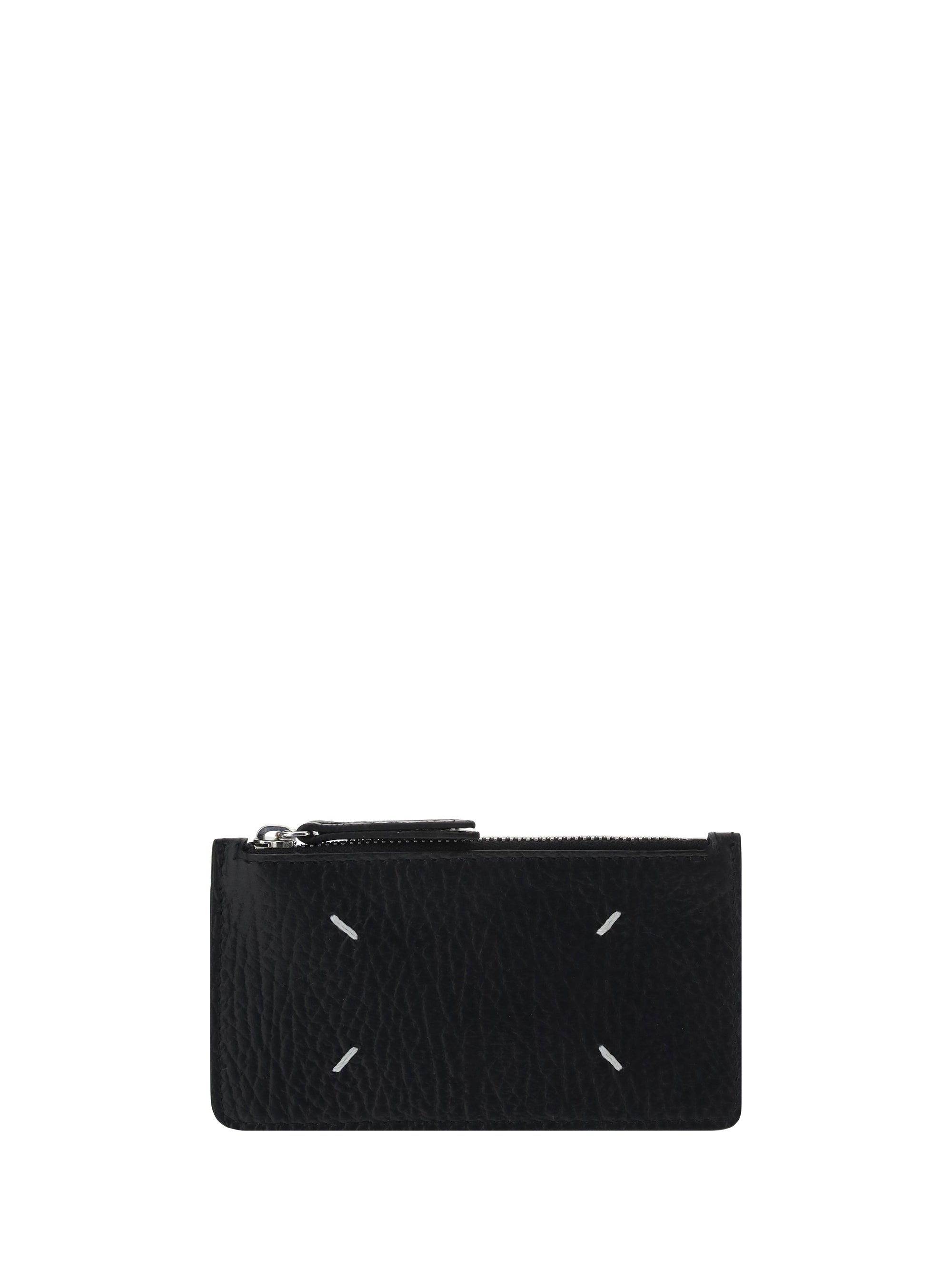 Maison Margiela Four-Stitch Grained Calf Card Case — Black