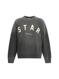 Golden Goose Star Embroidered Sweatshirt — Charcoal